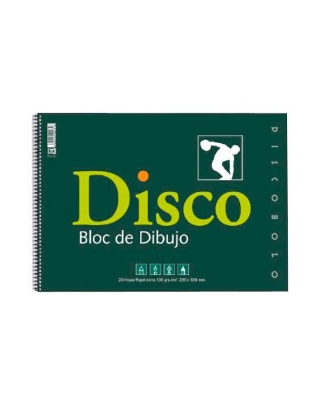 Bloc Dibujo 20H 23X34 130Gr Folio Prolongado Con Recuadro Espiral