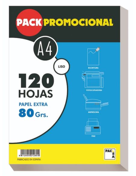 Paquete A4 120 Hojas 80 Gramos Pack Promocional (21280)