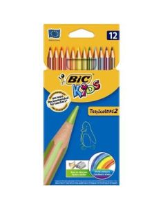 Lapices De Colores Caja 12 Bic Kids Madera Tropicolors 2