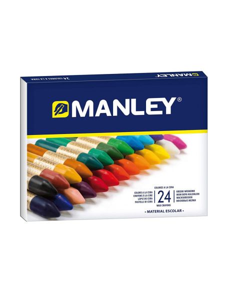 Lapices Cera Manley Caja De 24 Colores Surtidos
