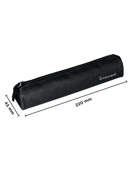 Estuche Portatodo Liderpapel Slim Cilindrico 220X45Mm Negro